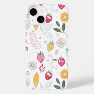 „Geldbeutel-Hülle mit Blumen- und Fruchtmuster“ Case-Mate iPhone 14 Hülle