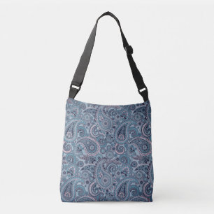 Geldbeutel Marine-Blau-Paisleys Crossbody Tragetaschen Mit Langen Trägern