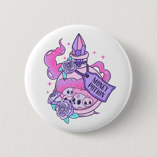 Geldbeutel Niedlich rosa Halloween-Flasche Button (Vorderseite)