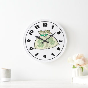 Geldbeutel-Uhr Große Wanduhr