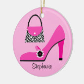 Geldbeutel-und Schuh-Weihnachtsverzierung Keramikornament (Links)