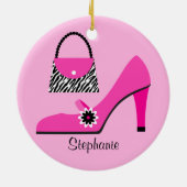 Geldbeutel-und Schuh-Weihnachtsverzierung Keramikornament (Hinten)