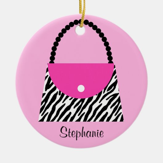 Geldbeutel-Weihnachtsverzierung Keramikornament (Vorne)