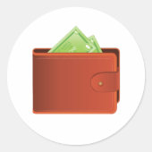 Geldbörse mit Geldpflegern Runder Aufkleber (Vorderseite)