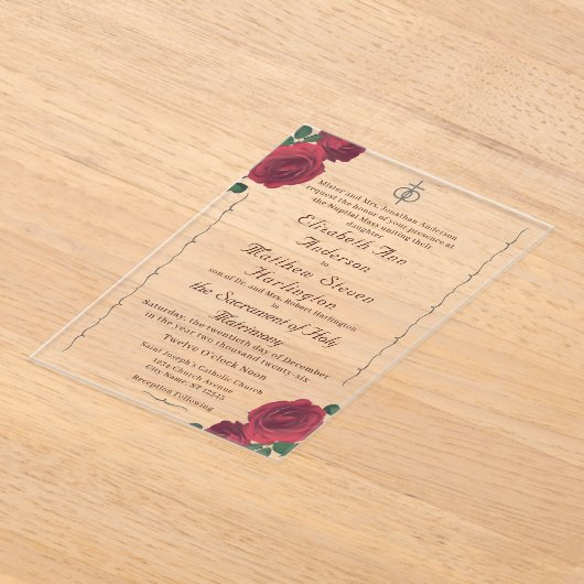 Geldbuße Rose katholische Acryleinladung Acryleinladungen (Ablage )