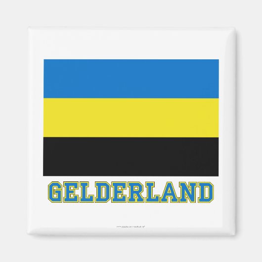 Gelderland-Flagge mit Namen Magnet (Vorne)