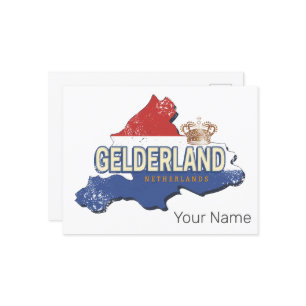 Gelderland Niederlande Vintag Map Dutch Souvenir Feiertagspostkarte
