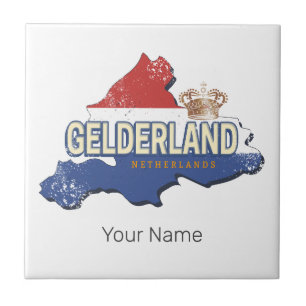 Gelderland Niederlande Vintage-Karte Niederländisc Fliese