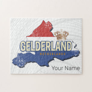 Gelderland Niederlande Vintage-Karte Niederländisc Puzzle