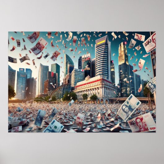 Geldgewinn über das Finanzzentrum Singapurs Poster (Vorne)
