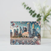 Geldgewinne über Singapur - Prosperity Postcard Feiertagspostkarte (Stehend Vorderseite)