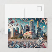 Geldgewinne über Singapur - Prosperity Postcard Feiertagspostkarte (Vorne/Hinten)