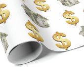 Geldhäuser und Dollar-Zeichen Geschenkpapier (Rolleneckpunkt)