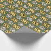 Geldhäuser und Gold-Dollar-Zeichen Geschenkpapier (Ecke)
