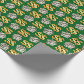 Geldhäuser und Gold-Dollar-Zeichen Geschenkpapier (Ecke)