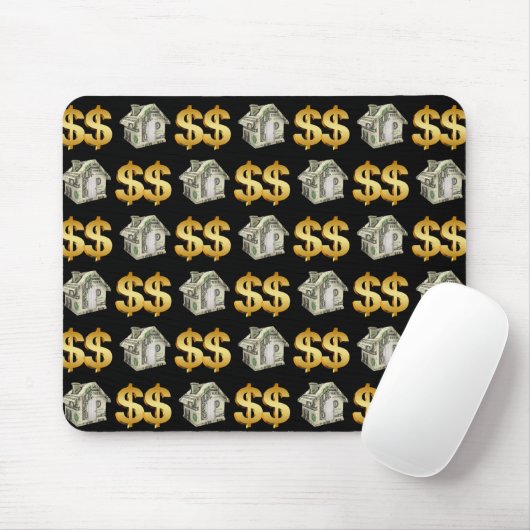Geldhäuser und Gold-Dollar-Zeichen Mousepad (Mit Mouse)