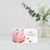 Geldmanager | Rechnungslegung | Piggy Bank Visitenkarte (Stehend Vorderseite)