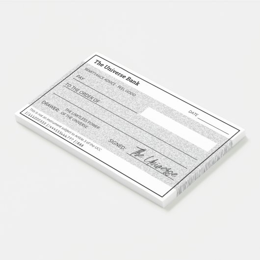 Geldmanifestation Silver Glitzer Blank Karo Post-it Klebezettel (angewinkelt)