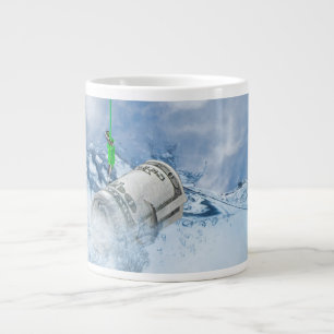 Geldmenge auf Fischhaken Jumbo-Tasse