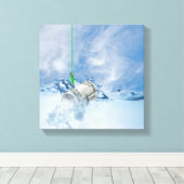 Geldmenge auf Fischhaken Leinwanddruck (Insitu (Holzboden))