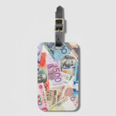 Geldmischung in Währungen - Weltwährungsdesign Gepäckanhänger (Vorderseite Vertikal)