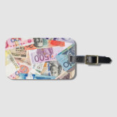 Geldmischung in Währungen - Weltwährungsdesign Gepäckanhänger (Vorderseite (Horizontal))