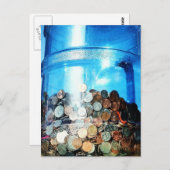 Geldmünzen Gerettet in einer 5 Gallonen Wasser Jug Postkarte (Vorne/Hinten)