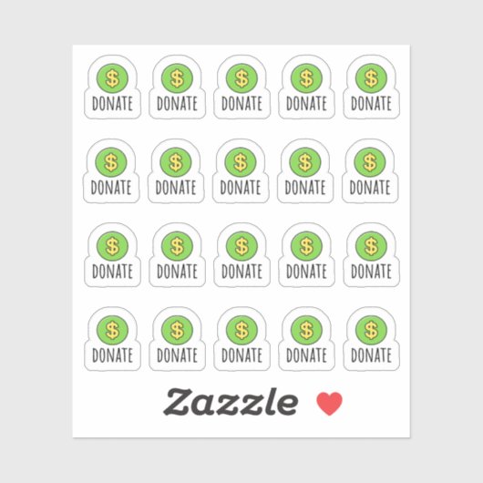 Geldspenden Erinnerung Spenden Wohltätigkeit Plane Aufkleber (Blatt)
