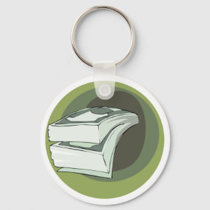 Geldstapel Bargeld Grüne Rücken Schlüsselanhänger
