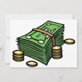 Geldstapel mit Geldmünzen Einladung (Vorderseite)