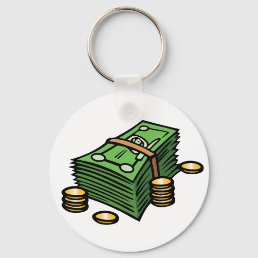 Geldstapel mit Geldmünzen Schlüsselanhänger (Vorderseite)