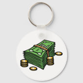 Geldstapel mit Geldmünzen Schlüsselanhänger (Rückseite)