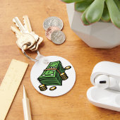 Geldstapel mit Geldmünzen Schlüsselanhänger