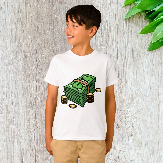 Geldstapel mit Geldmünzen T-Shirt
