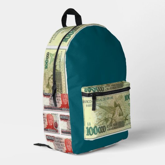 "Geldtaschen" Bedruckter Rucksack (Rückseitige Ecke links)