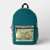 "Geldtaschen" Bedruckter Rucksack (Vorderseite)