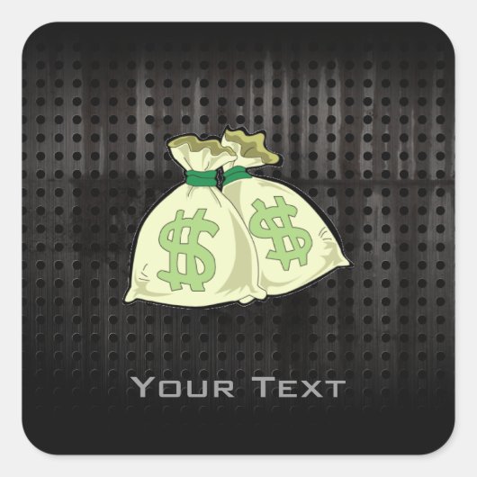 Geldtaschen; geschlagen quadratischer aufkleber (Vorderseite)