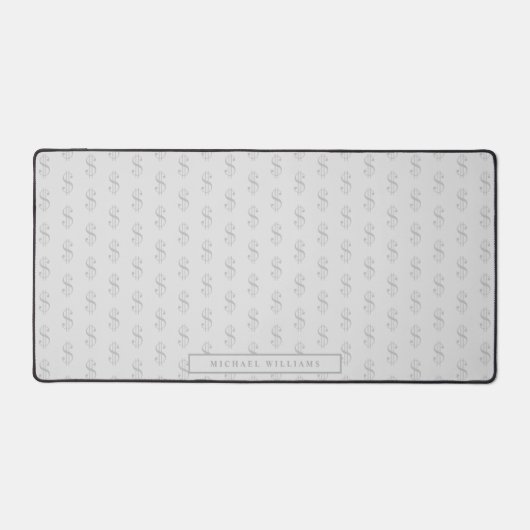 Geldverschwendung Dollar-Muster mit Namen Schreibtischunterlage (Vorderseite)