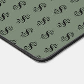 Geldverschwendung Dollar-Muster mit Namen Schreibtischunterlage (Ecke)