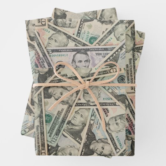 Geldwährung Geschenkpapier Set (Beispiel)