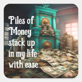 Geldwertvermögenswertgarantien Quadratischer Aufkleber