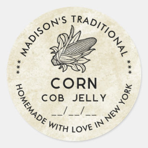 Gelee aus Vintagem Mais mit Cob-Symbol Runder Aufkleber