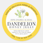 Gelee-Blume aus Dandelion-Honig Runder Aufkleber (Vorderseite)