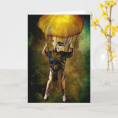 Gelee-Fallschirm-Mädchen-Gruß-Karte Karte (Gelbe Blume)