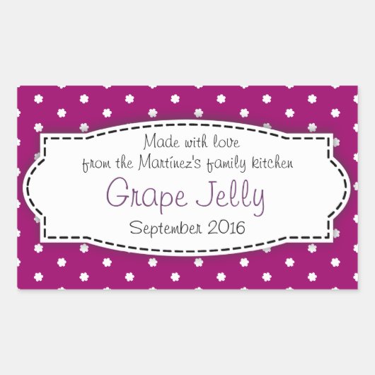 Gelee/Konfitüre, lila Aufkleber für die Lebensmitt (Vorderseite)