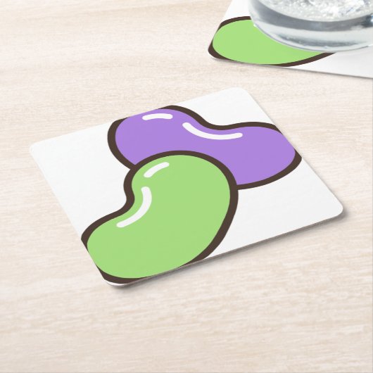 Geleebohnen Rechteckiger Pappuntersetzer (angewinkelt)