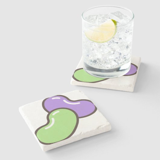 Geleebohnen Steinuntersetzer (Seitenansicht)