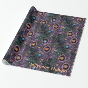 Geleebonbon-Nebelfleck, in dem Geleebonbone Geschenkpapier