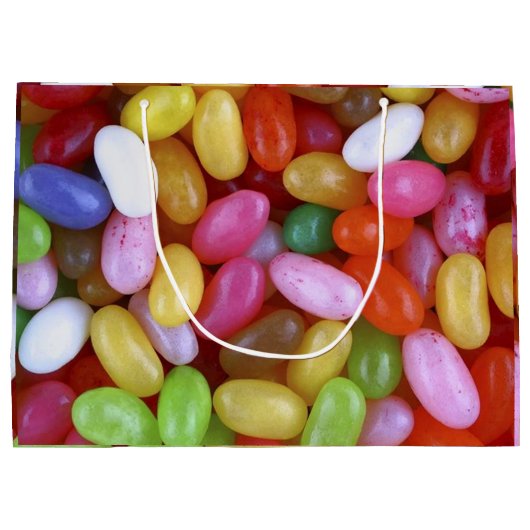 Geleebonbons auf großer Geschenk-Tasche Große Geschenktüte (Rückseite)