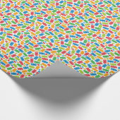 Geleebonbons u. gummiartiges Bärn-Muster Geschenkpapier (Ecke)
